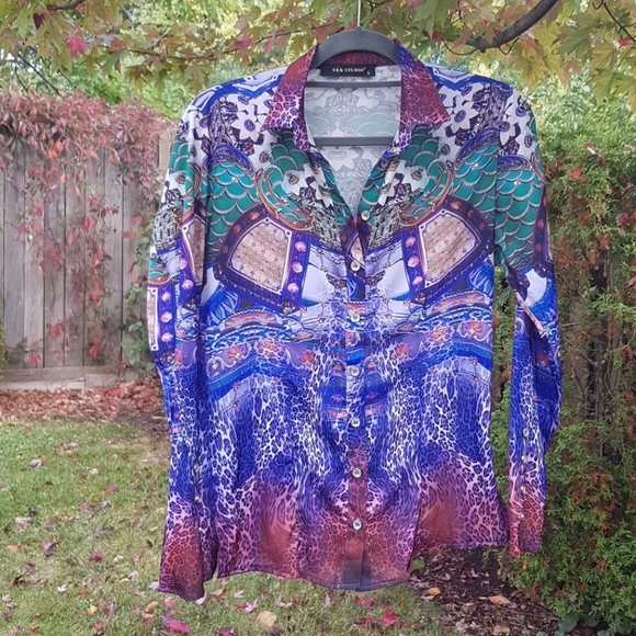 Like New Vibrant Multicolour Print Blouse - Picture 5 of 9